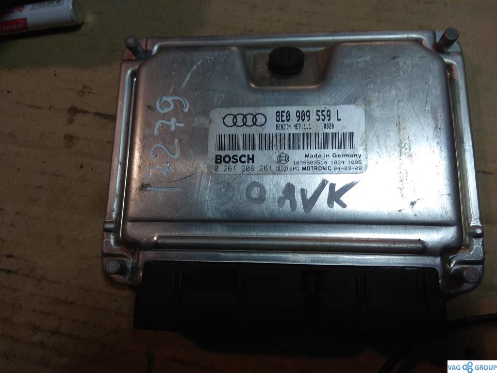 блок управления двигателем Audi A4 B6 2003, 3.0 л., бензин, седан, 8E0909559L, ASN, AVK, 8E0909559LX - фото №1