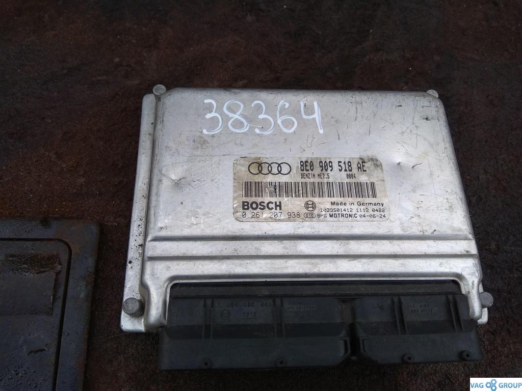 блок управления двигателем Audi A4 B6 2003, 1.8 л., бензин, седан, 8E0909518AE, 8E0909528CX, . - фото №1