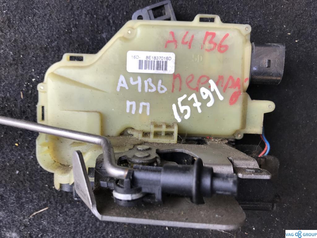 замок двери передней правой Audi A4 B6 2003, 1.9 л., TDi, дизель, седан, 8E1837016D, . - фото №1